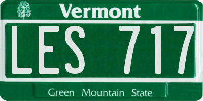 VT license plate LES717