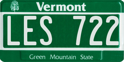 VT license plate LES722
