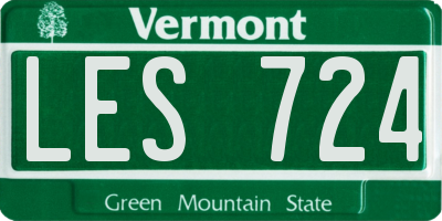 VT license plate LES724