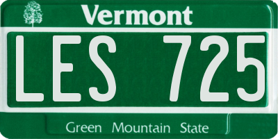 VT license plate LES725