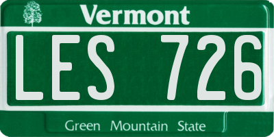 VT license plate LES726