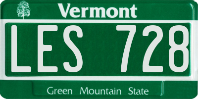 VT license plate LES728