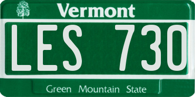 VT license plate LES730