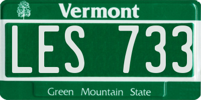 VT license plate LES733