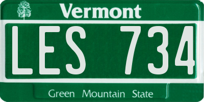 VT license plate LES734