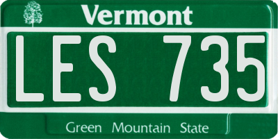 VT license plate LES735