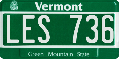 VT license plate LES736