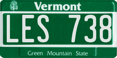 VT license plate LES738