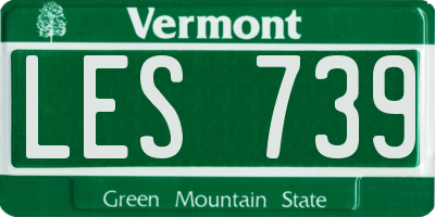 VT license plate LES739