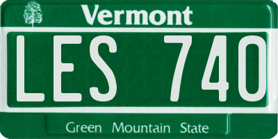 VT license plate LES740