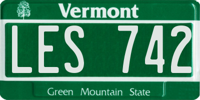 VT license plate LES742