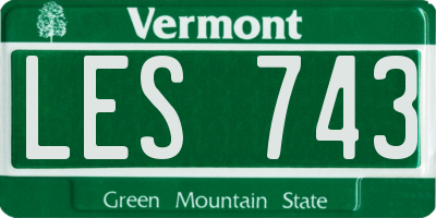 VT license plate LES743