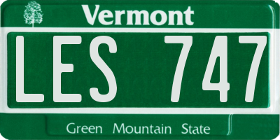 VT license plate LES747