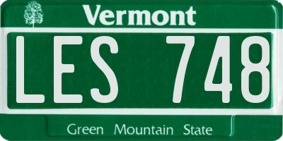 VT license plate LES748