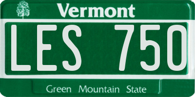 VT license plate LES750