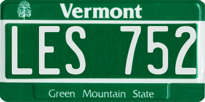 VT license plate LES752