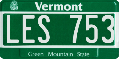 VT license plate LES753