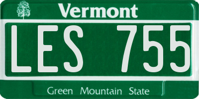 VT license plate LES755