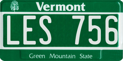 VT license plate LES756