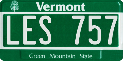 VT license plate LES757