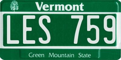 VT license plate LES759