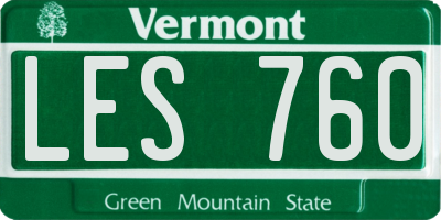 VT license plate LES760