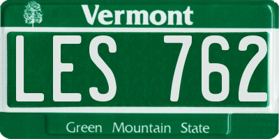 VT license plate LES762