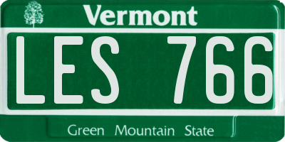 VT license plate LES766