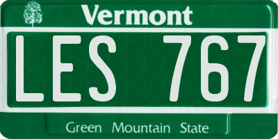 VT license plate LES767