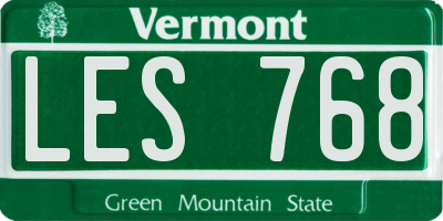 VT license plate LES768