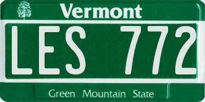 VT license plate LES772