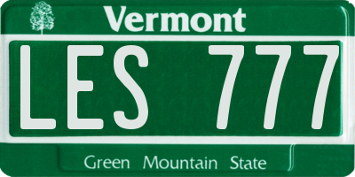 VT license plate LES777