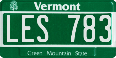 VT license plate LES783