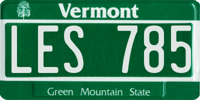 VT license plate LES785