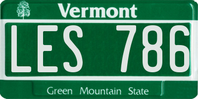 VT license plate LES786