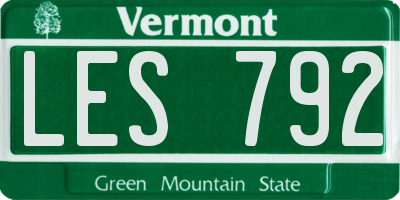 VT license plate LES792