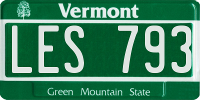 VT license plate LES793