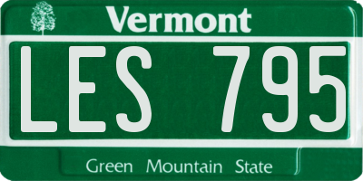 VT license plate LES795