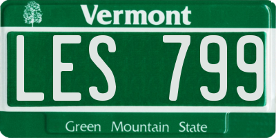 VT license plate LES799