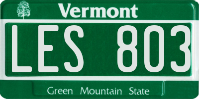 VT license plate LES803
