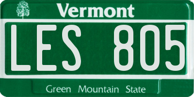 VT license plate LES805