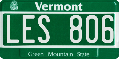 VT license plate LES806