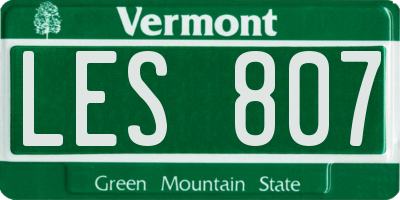 VT license plate LES807