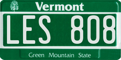VT license plate LES808