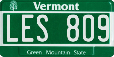 VT license plate LES809