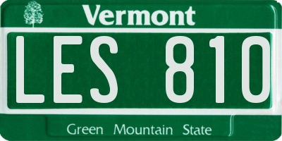 VT license plate LES810