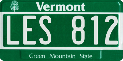 VT license plate LES812