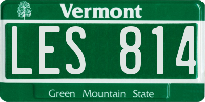 VT license plate LES814
