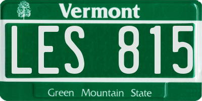 VT license plate LES815