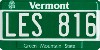 VT license plate LES816